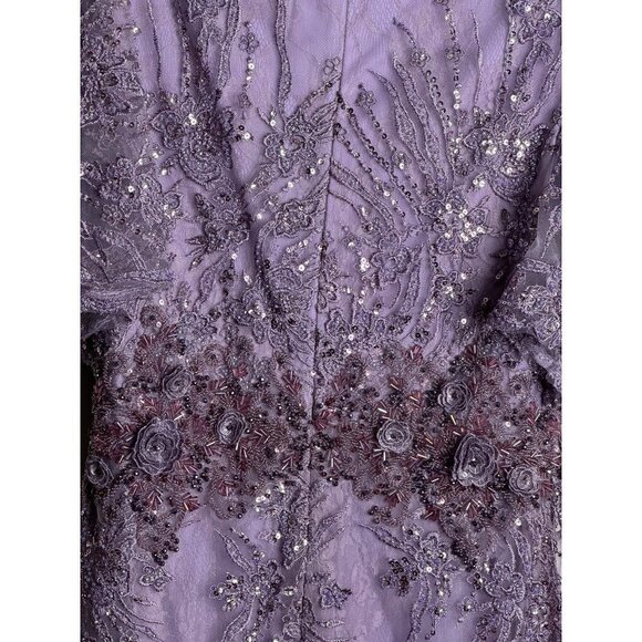 MAC DUGGAL Vintage Lilac Flutter Sleeve Evening Gown Maxi Dress Size 8 NEW 67493 - Picture 11 of 15